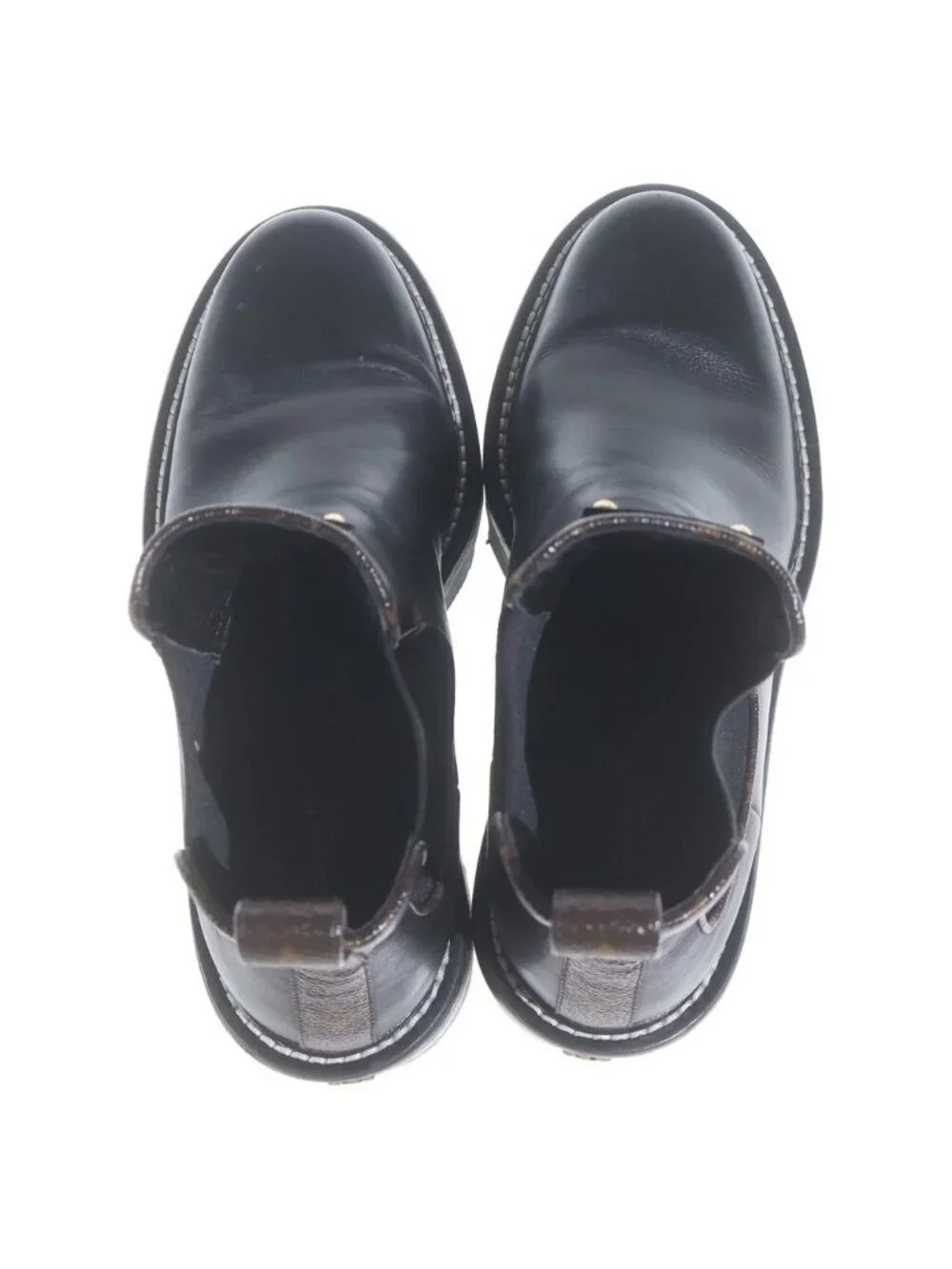 Louis Vuitton Beaubourg Line Ankle Leather Boots Black